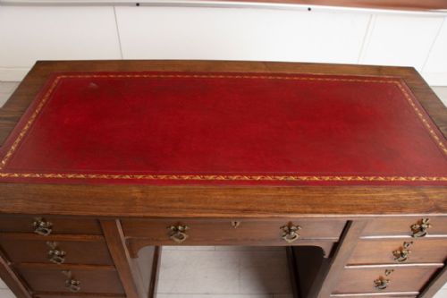 VICTORIAN ARTS CRAFTS DESK IN ASH WITH NINE DRAWERS - ADDITIONAL PHOTO 6