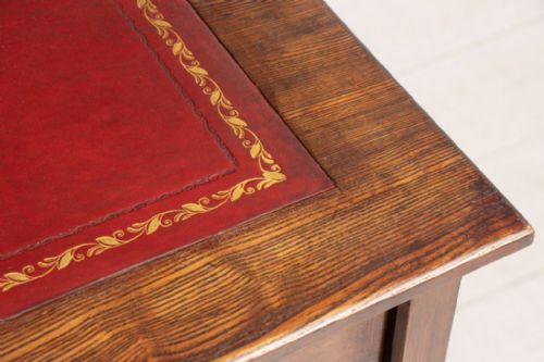 VICTORIAN ARTS CRAFTS DESK IN ASH WITH NINE DRAWERS - ADDITIONAL PHOTO 7