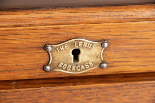 ANTIQUE SECTIONAL BOOKCASE IN GOLDEN OAK BY LEBUS C1910 - ADDITIONAL PHOTO 2