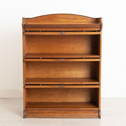 ANTIQUE SECTIONAL BOOKCASE IN GOLDEN OAK BY LEBUS C1910 - ADDITIONAL PHOTO 5