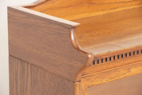 ANTIQUE SECTIONAL BOOKCASE IN GOLDEN OAK BY LEBUS C1910 - ADDITIONAL PHOTO 8