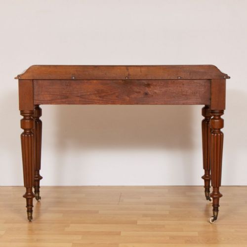 VICTORIAN MAHOGANY SIDE TABLE ON TURNED REEDED LEGS C1870 - ADDITIONAL PHOTO 6