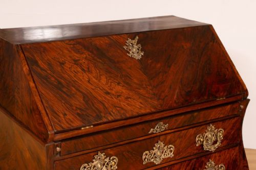 ANTIQUE BAROQUE STYLE DUTCH BUREAU IN ROSEWOOD C1800 - ADDITIONAL PHOTO 2