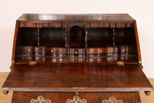 ANTIQUE BAROQUE STYLE DUTCH BUREAU IN ROSEWOOD C1800 - ADDITIONAL PHOTO 3