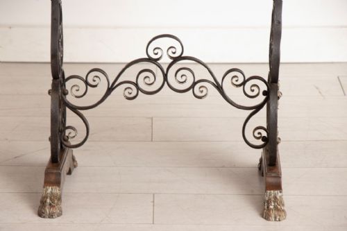 PAIR OF LATE 19TH CENTURY WALNUT WROUGHT IRON TABLES - ADDITIONAL PHOTO 2