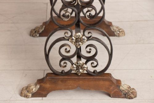 PAIR OF LATE 19TH CENTURY WALNUT WROUGHT IRON TABLES - ADDITIONAL PHOTO 9