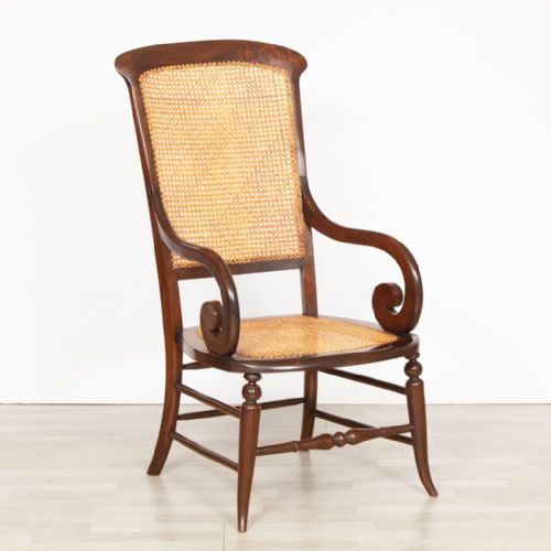 antique mahogany cane bedroom chair c1900 - CATEGORY: ANTIQUE CHAIRS - DATED 1900