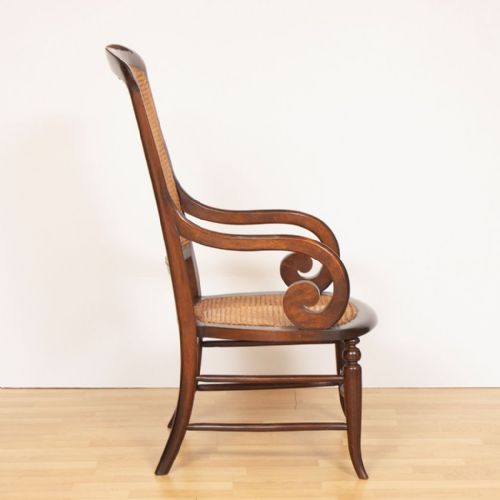 ANTIQUE MAHOGANY CANE BEDROOM CHAIR C1900 - ADDITIONAL PHOTO 1