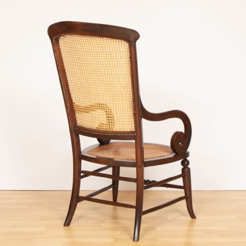 ANTIQUE MAHOGANY CANE BEDROOM CHAIR C1900 - ADDITIONAL PHOTO 3