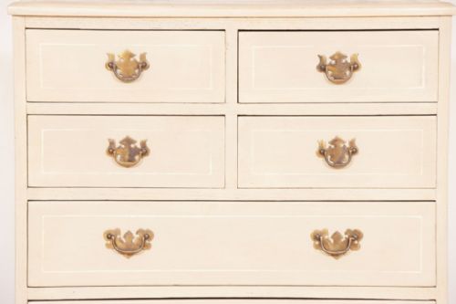 LATER PAINTED CHEST OF DRAWERS C1900 WITH REPLACEMENT HANDLES - ADDITIONAL PHOTO 2
