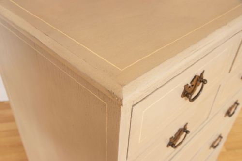 LATER PAINTED CHEST OF DRAWERS C1900 WITH REPLACEMENT HANDLES - ADDITIONAL PHOTO 4