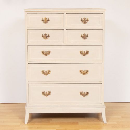 LATER PAINTED CHEST OF DRAWERS C1900 WITH REPLACEMENT HANDLES - ADDITIONAL PHOTO 5