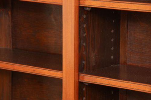 LARGE ANTIQUE MAHOGANY OPEN BOOKCASE WITH ADJUSTABLE SHELVES C1900 - ADDITIONAL PHOTO 7