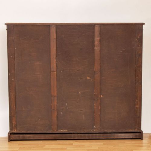 LARGE ANTIQUE MAHOGANY OPEN BOOKCASE WITH ADJUSTABLE SHELVES C1900 - ADDITIONAL PHOTO 8