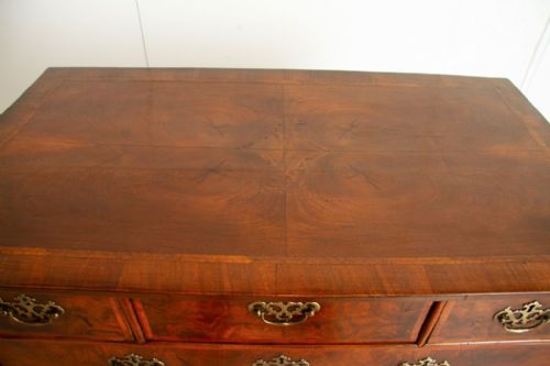 GEORGE I WALNUT CHEST OF DRAWERS WITH CROSSBANDING FEATHER BANDING TO DRAWERS TOP C1700 - ADDITIONAL PHOTO 3