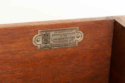 WALNUT BURR WALNUT MAHOGANY LINED CHEST OF DRAWERS BY WARING GILLOW C1910 - ADDITIONAL PHOTO 7