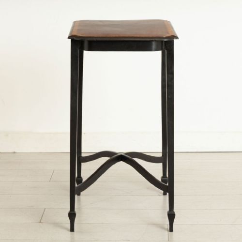 VICTORIAN EBONIZED SIDE TABLE WITH INLAID TOP - ADDITIONAL PHOTO 2