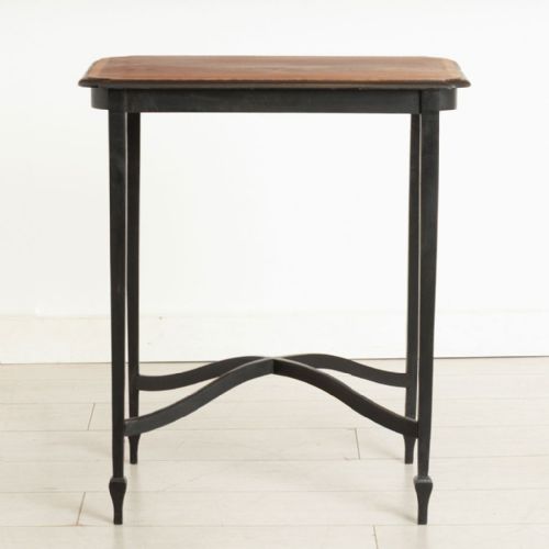 VICTORIAN EBONIZED SIDE TABLE WITH INLAID TOP - ADDITIONAL PHOTO 3