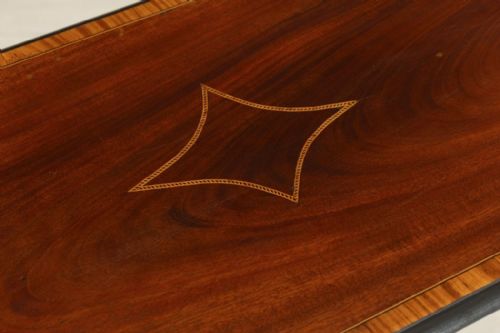 VICTORIAN EBONIZED SIDE TABLE WITH INLAID TOP - ADDITIONAL PHOTO 5