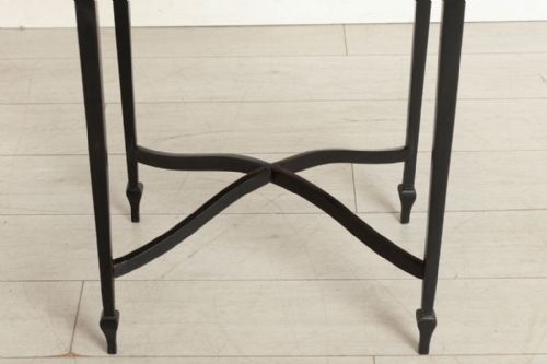 VICTORIAN EBONIZED SIDE TABLE WITH INLAID TOP - ADDITIONAL PHOTO 6