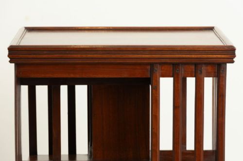 VICTORIAN WALNUT REVOLVING BOOKCASE BY JAMES SHOOLBRED CO LONDON C1880 - ADDITIONAL PHOTO 2