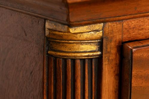 GEORGIAN CUBAN MAHOGANY OAK LINED CHEST OF DRAWERS WITH BRASS SWAN NECK HANDLES OGEE FEET C1780 - ADDITIONAL PHOTO 2