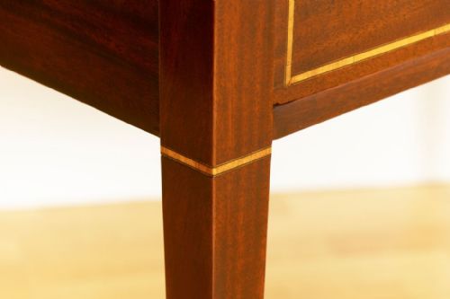 VICTORIAN MAHOGANY DESK WITH INLAY DETAIL - ADDITIONAL PHOTO 1
