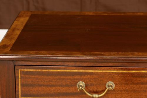 VICTORIAN MAHOGANY DESK WITH INLAY DETAIL - ADDITIONAL PHOTO 3