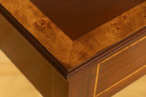 VICTORIAN MAHOGANY DESK WITH INLAY DETAIL - ADDITIONAL PHOTO 5