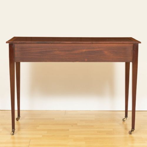 VICTORIAN MAHOGANY DESK WITH INLAY DETAIL - ADDITIONAL PHOTO 7