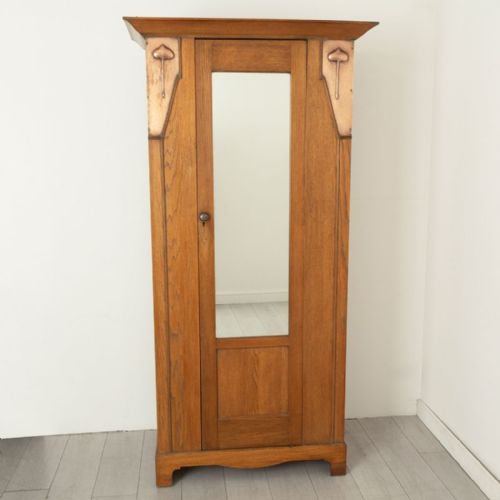 ARTS CRAFTS OAK HALL CUPBOARD C1900 - ADDITIONAL PHOTO 2