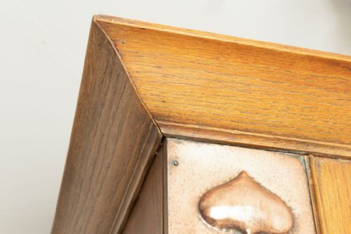 ARTS CRAFTS OAK HALL CUPBOARD C1900 - ADDITIONAL PHOTO 5