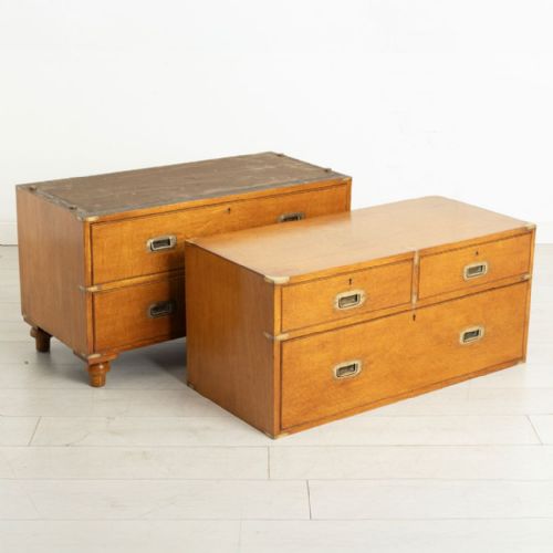 ANTIQUE BRASS BOUND MILITARY STYLE CAMPAIGN CHEST OF DRAWERS IN GOLDEN OAK BY 'ARMY NAVY CSL' C1900 - ADDITIONAL PHOTO 8