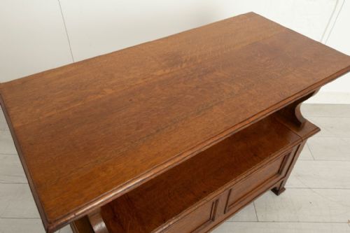 ART NOUVEAU MONKS BENCH IN GOLDEN OAK C1900 - ADDITIONAL PHOTO 6