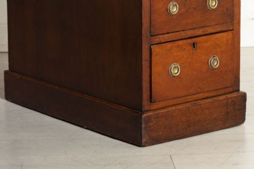 ANTIQUE LEATHER TOPPED MAHOGANY PEDESTAL DESK C1850 - ADDITIONAL PHOTO 3
