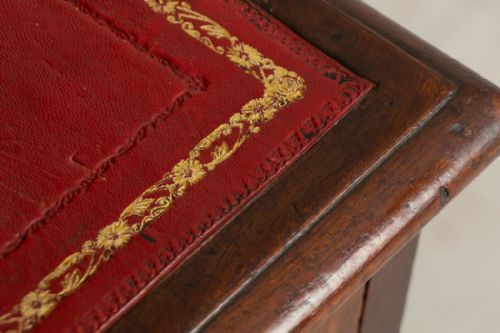 ANTIQUE LEATHER TOPPED MAHOGANY PEDESTAL DESK C1850 - ADDITIONAL PHOTO 6
