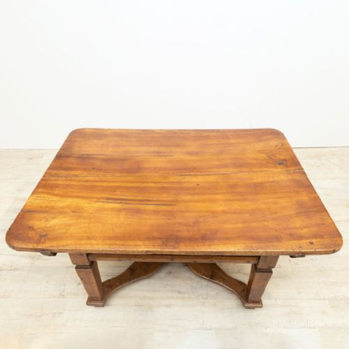 FRENCH TYROLEAN WALNUT COFFEE TABLE WITH SLIDING TOP FOR STORAGE - ADDITIONAL PHOTO 3
