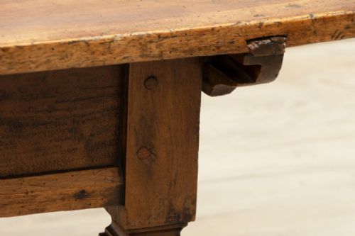 FRENCH TYROLEAN WALNUT COFFEE TABLE WITH SLIDING TOP FOR STORAGE - ADDITIONAL PHOTO 8