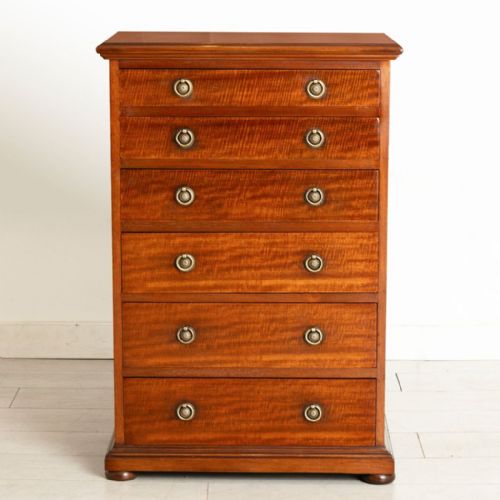 edwardian mahogany chest of drawers with brass ring drop handles c1900 - CATEGORY: ANTIQUE CHEST OF DRAWERS - DATED 1900
