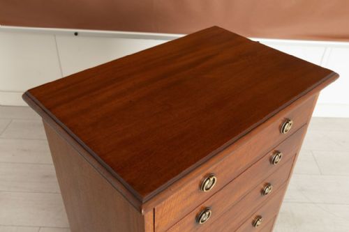 EDWARDIAN MAHOGANY CHEST OF DRAWERS WITH BRASS RING DROP HANDLES C1900 - ADDITIONAL PHOTO 1