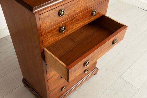 EDWARDIAN MAHOGANY CHEST OF DRAWERS WITH BRASS RING DROP HANDLES C1900 - ADDITIONAL PHOTO 2