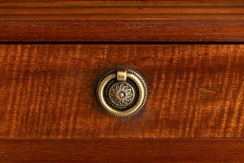EDWARDIAN MAHOGANY CHEST OF DRAWERS WITH BRASS RING DROP HANDLES C1900 - ADDITIONAL PHOTO 5