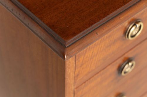 EDWARDIAN MAHOGANY CHEST OF DRAWERS WITH BRASS RING DROP HANDLES C1900 - ADDITIONAL PHOTO 6