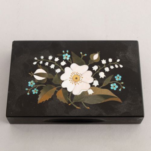 ASHFORD BLACK MARBLE PAPERWEIGHT INLAID WITH VARIOUS STONES DERBYSHIRE C1870 - ADDITIONAL PHOTO 2