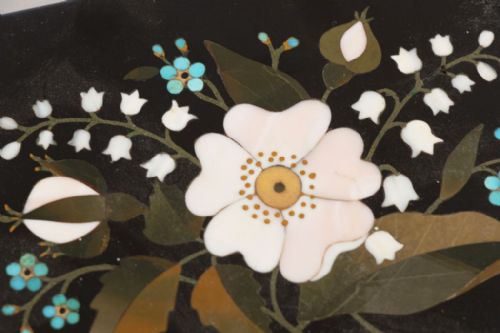 ASHFORD BLACK MARBLE PAPERWEIGHT INLAID WITH VARIOUS STONES DERBYSHIRE C1870 - ADDITIONAL PHOTO 3