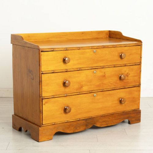19TH CENTURY FAUX BAMBOO PINE CHEST OF DRAWERS - ADDITIONAL PHOTO 5