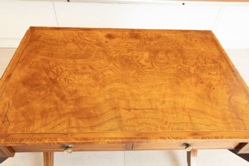 ANTIQUE FIGURED ELM YEW REGENCY SOFA TABLE C1820 - ADDITIONAL PHOTO 4