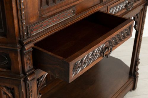 LATE 19TH CENTURY GOTHIC REVIVAL CREEDENCE CABINET - ADDITIONAL PHOTO 5