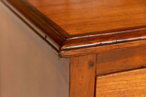 TEAK ROSEWOOD CHEST WITH BRASS MILITARY STYLE HANDLES C1900 - ADDITIONAL PHOTO 3