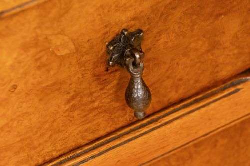 SMALL GOLDEN OAK BURR WALNUT CHEST OF DRAWERS - ADDITIONAL PHOTO 7